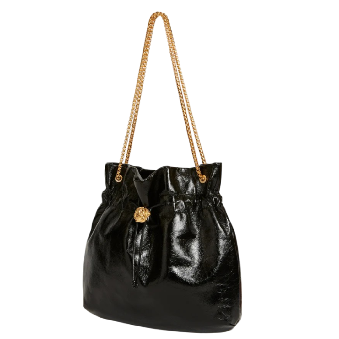 Zuddu Elegant Black Drawstring Shoulder Bag