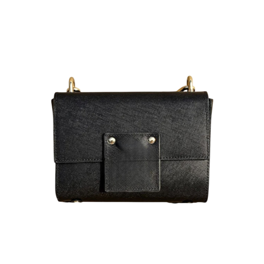 Zuddu Classic Black Textured Crossbody Bag