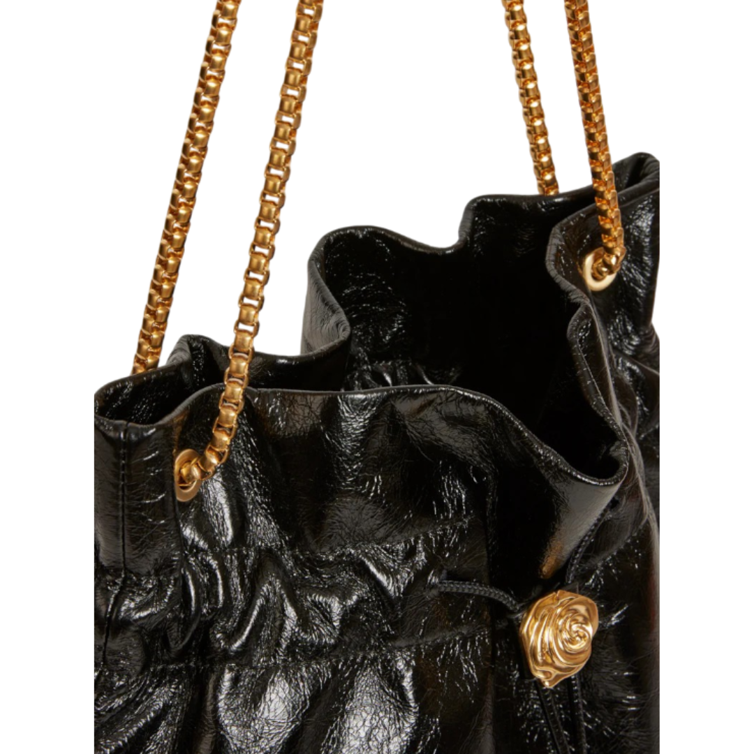 Zuddu Elegant Black Drawstring Shoulder Bag