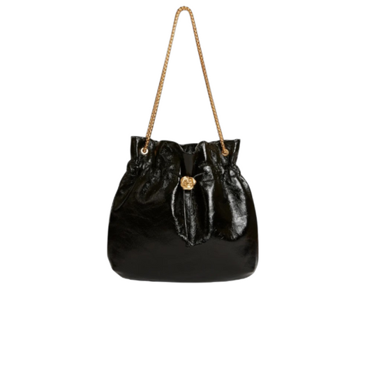 Zuddu Elegant Black Drawstring Shoulder Bag